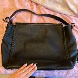 Black All Saints leather purse